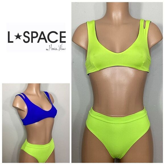 New. L*SPACE green bitsy bikini set. Small. Retails $198 - Picture 1 of 12